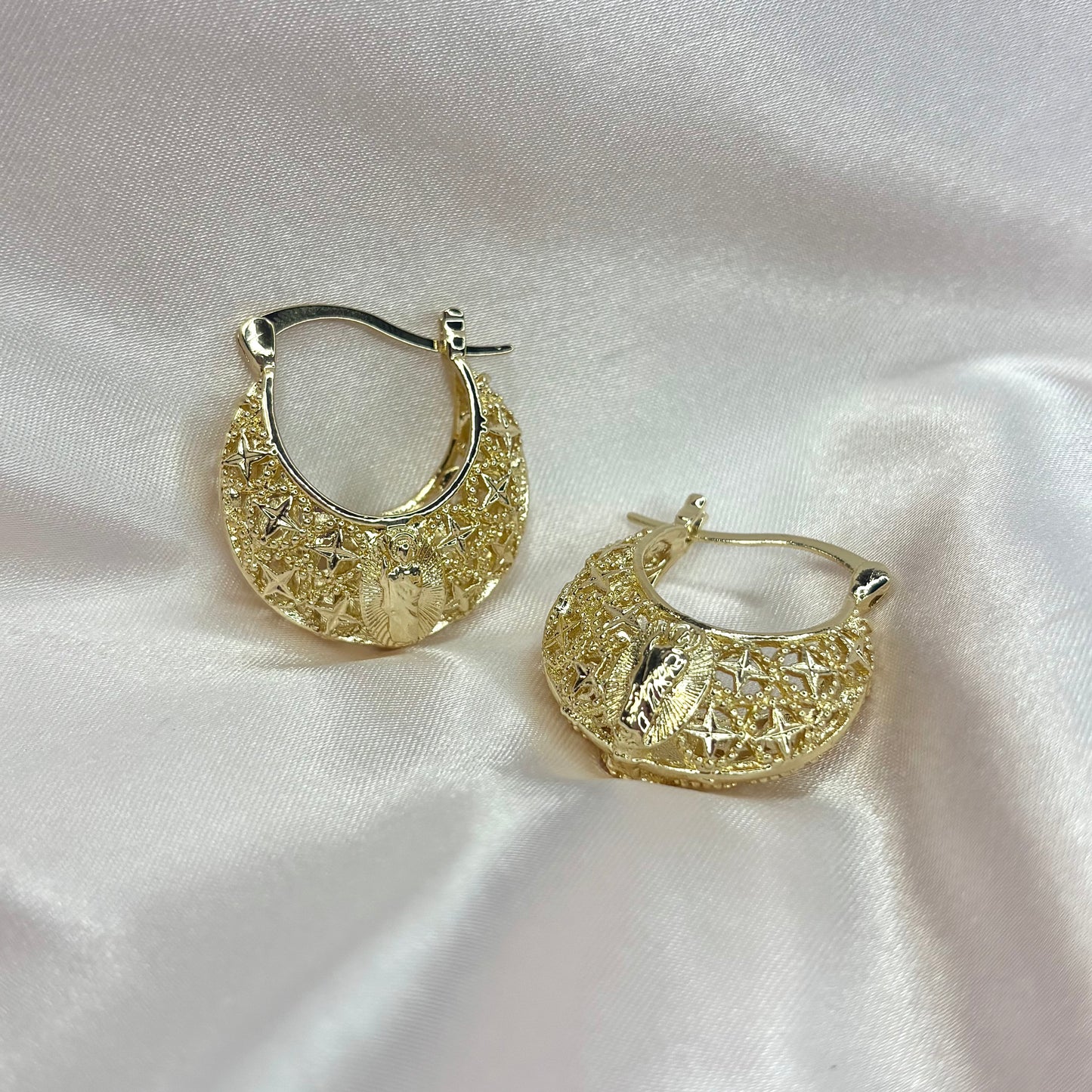 Virgen Maria Star Hoops