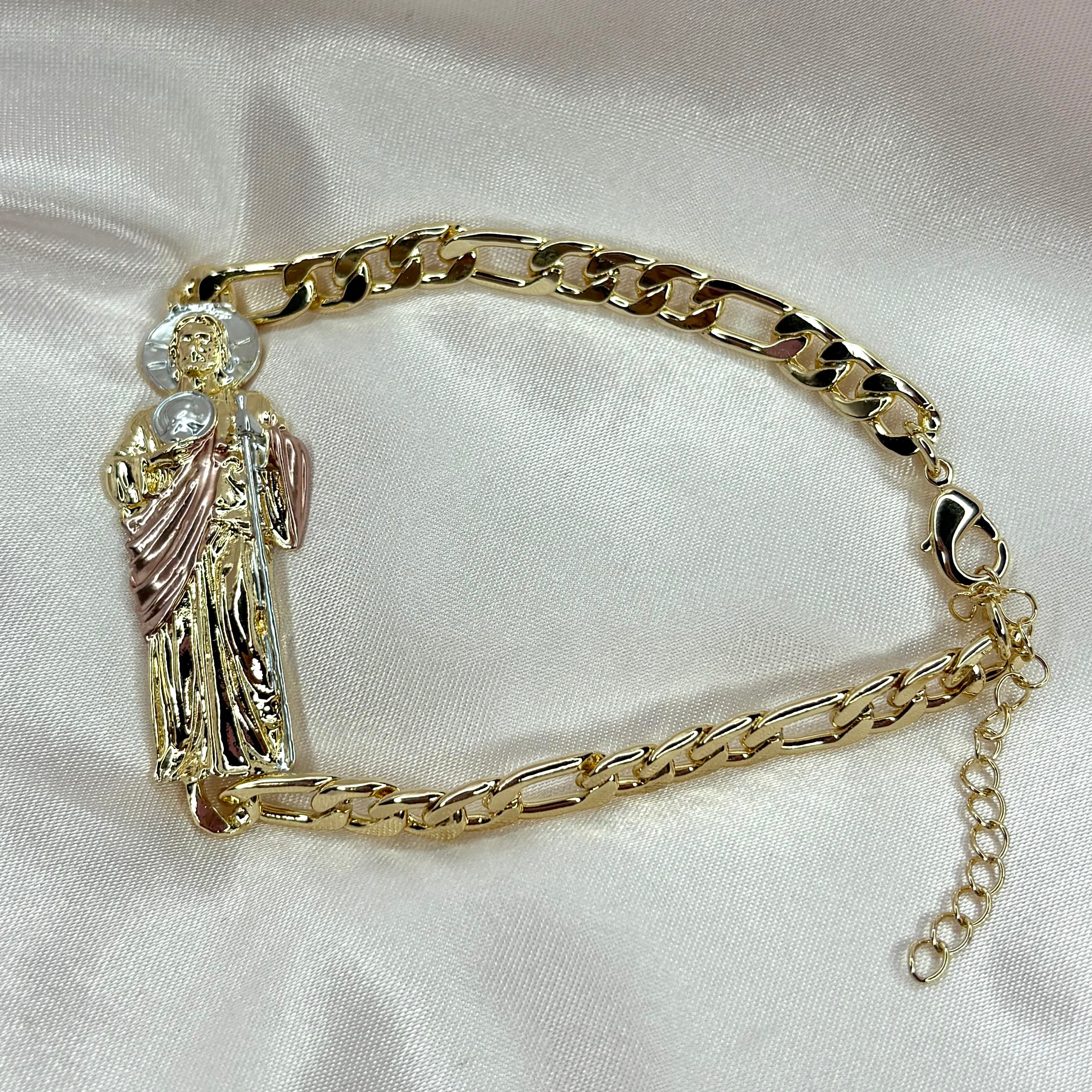 San Judas Figaro Link Bracelet