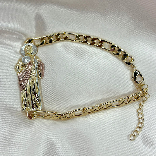 San Judas Figaro Link Bracelet