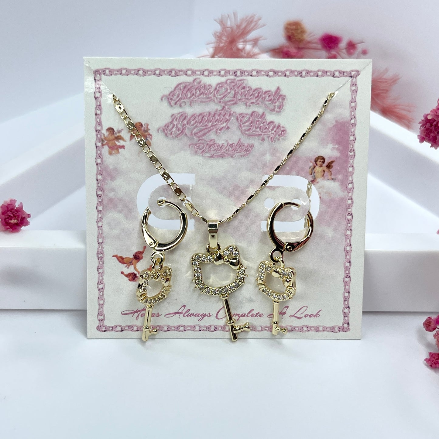 HK Key Necklace & Earring Set