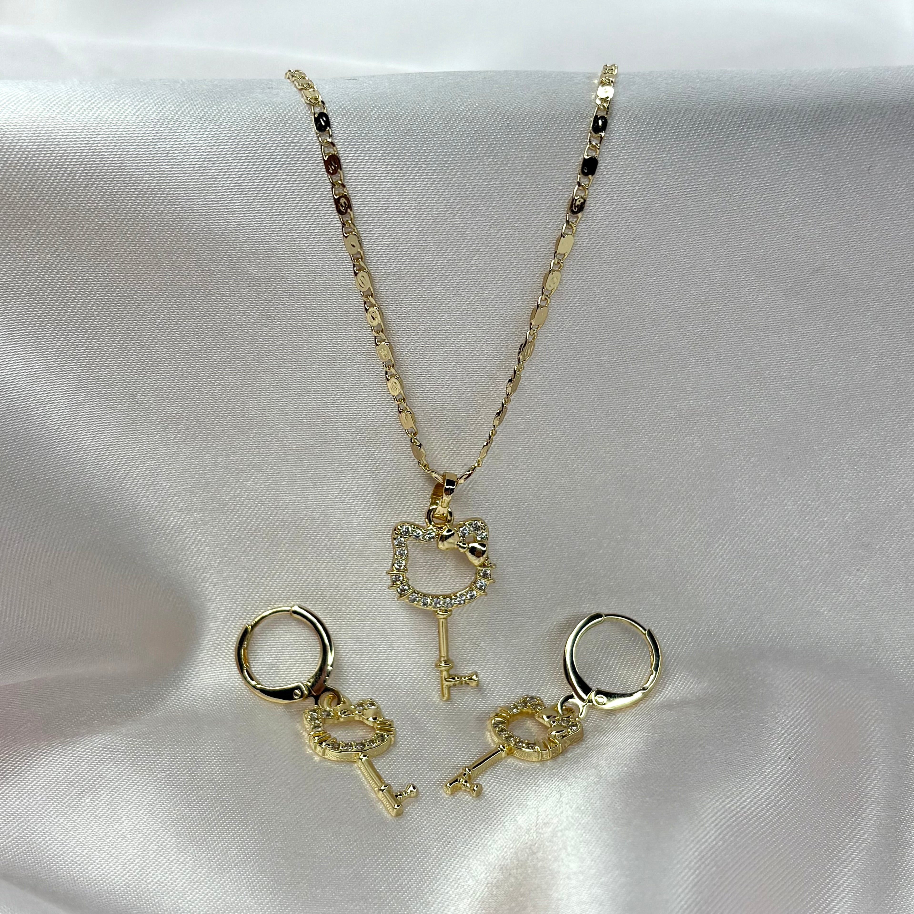 HK Key Necklace & Earring Set
