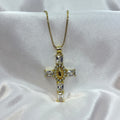 Virgencita White Diamond Cross Necklace