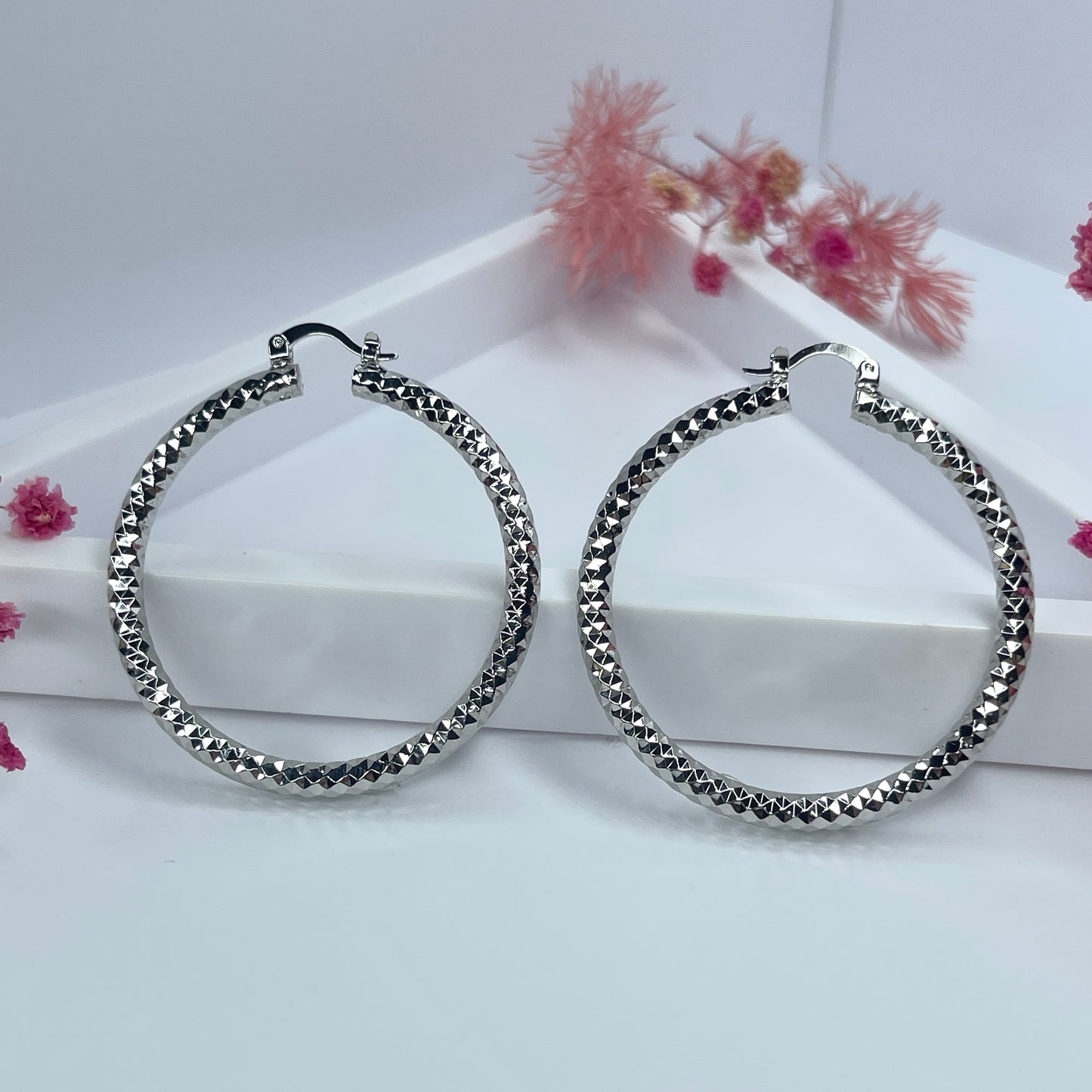 Angel Baby Silver Hoops