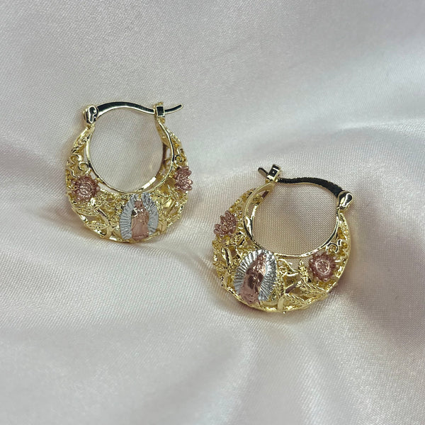 Virgen Maria Floral Hoops