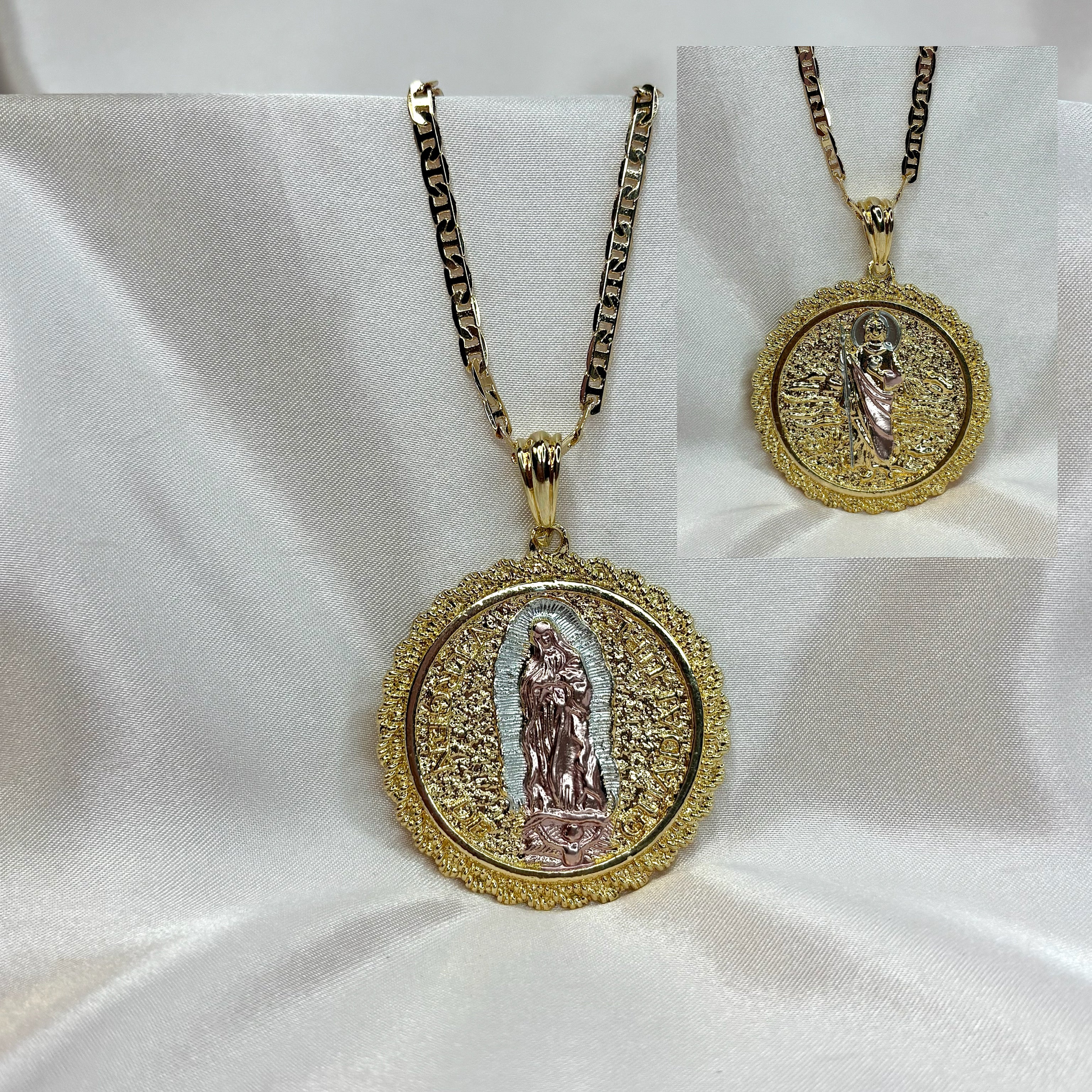 Virgencita/San Judas Circle Necklace