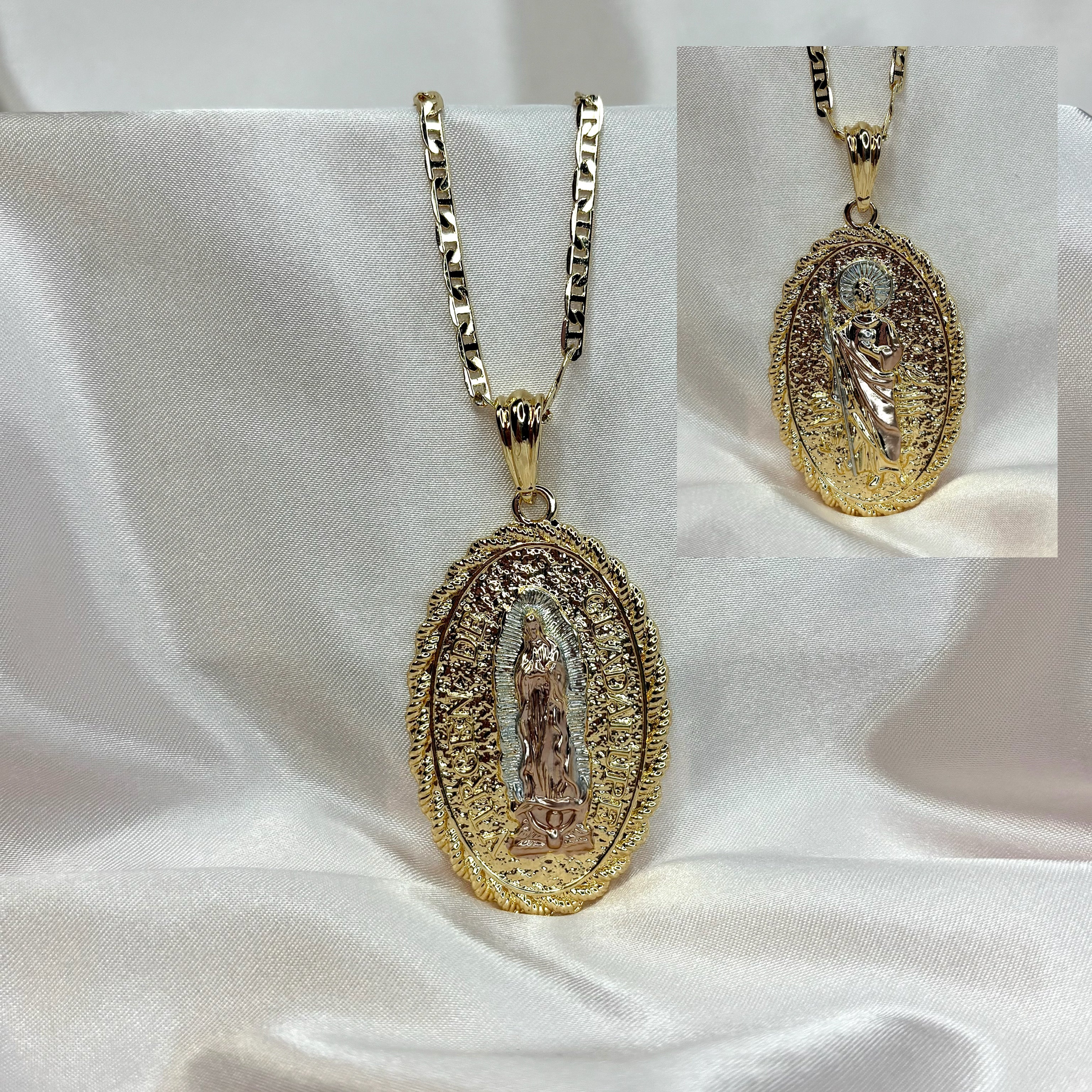 Virgencita/San Judas Oval Necklace