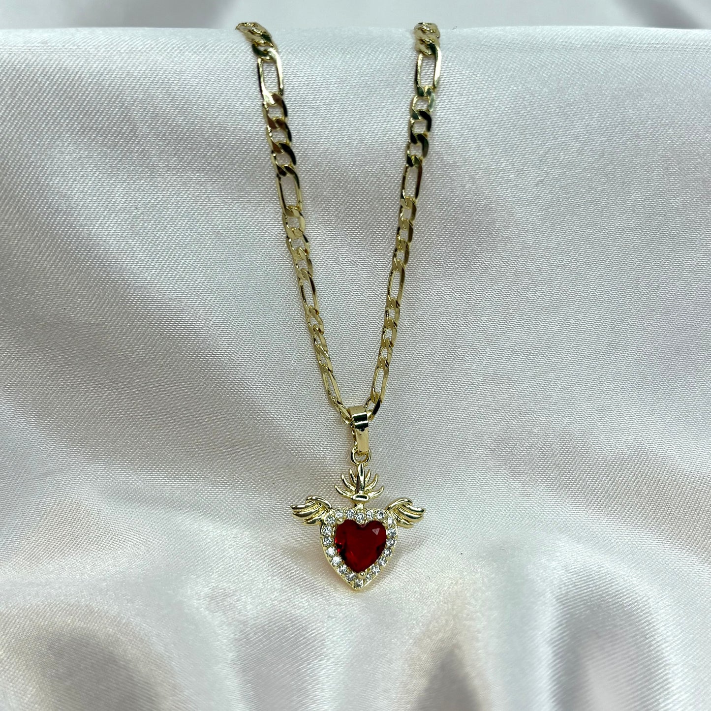 Red Diamond Heart Necklace