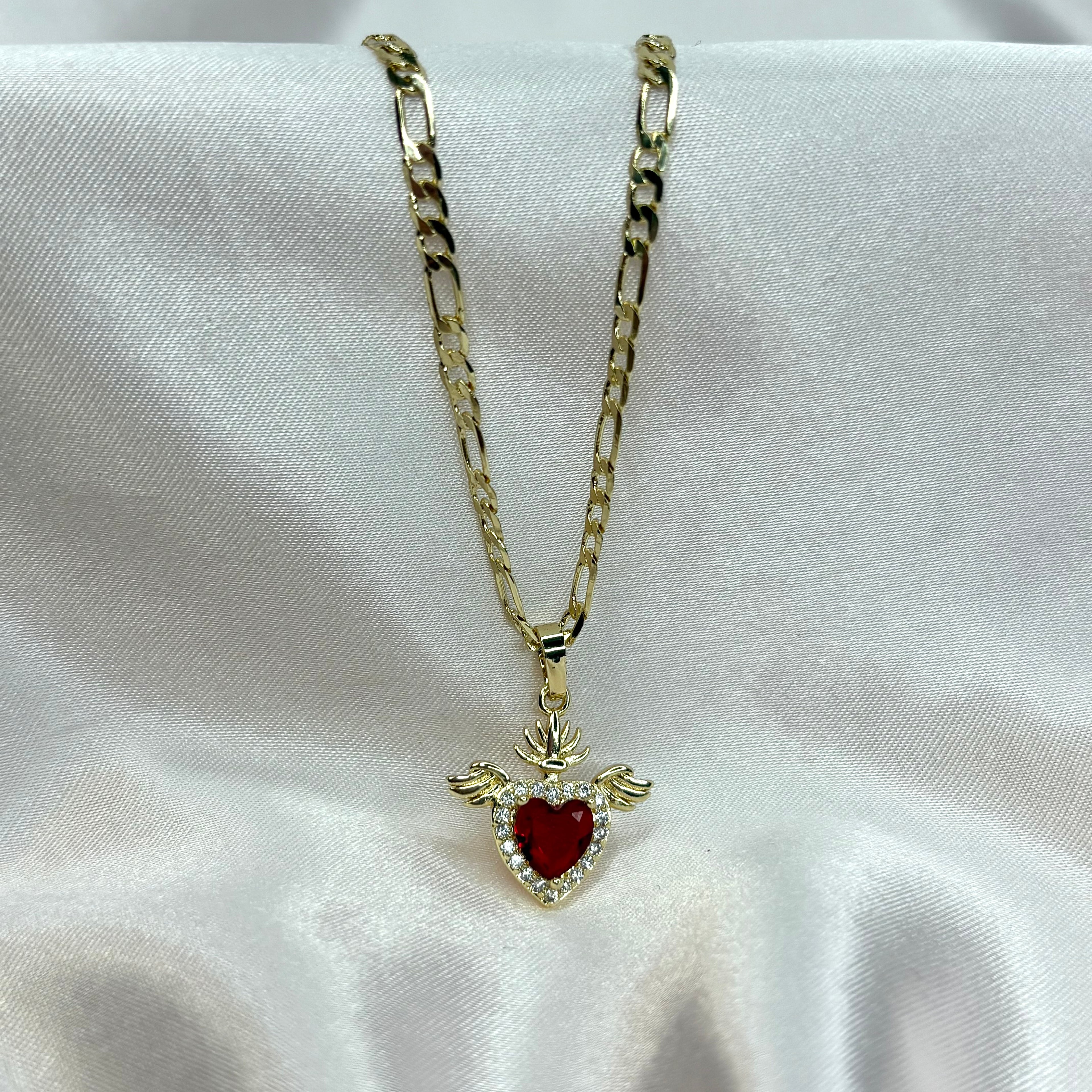 Red Diamond Heart Necklace