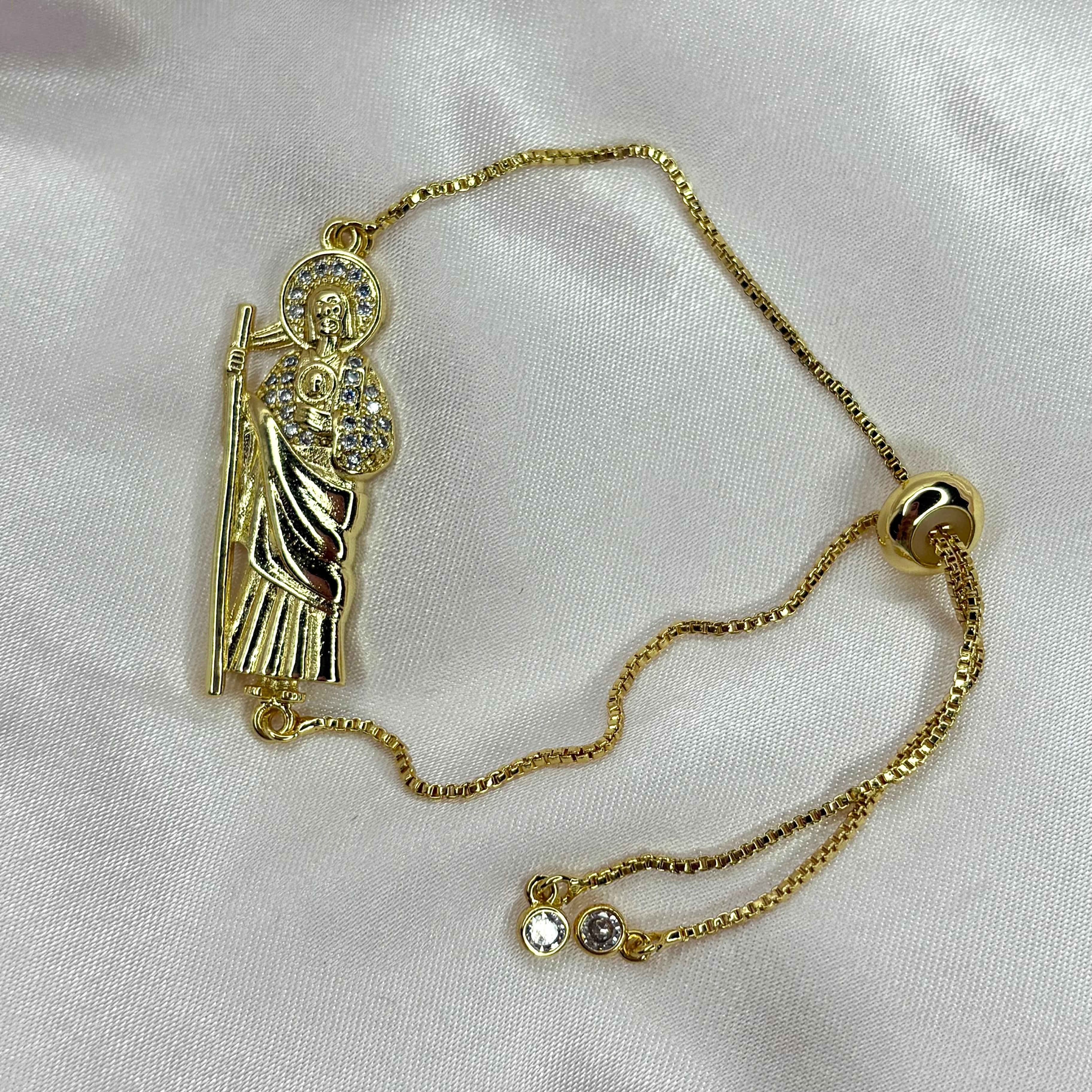 Diamond San Judas Chain Bracelet