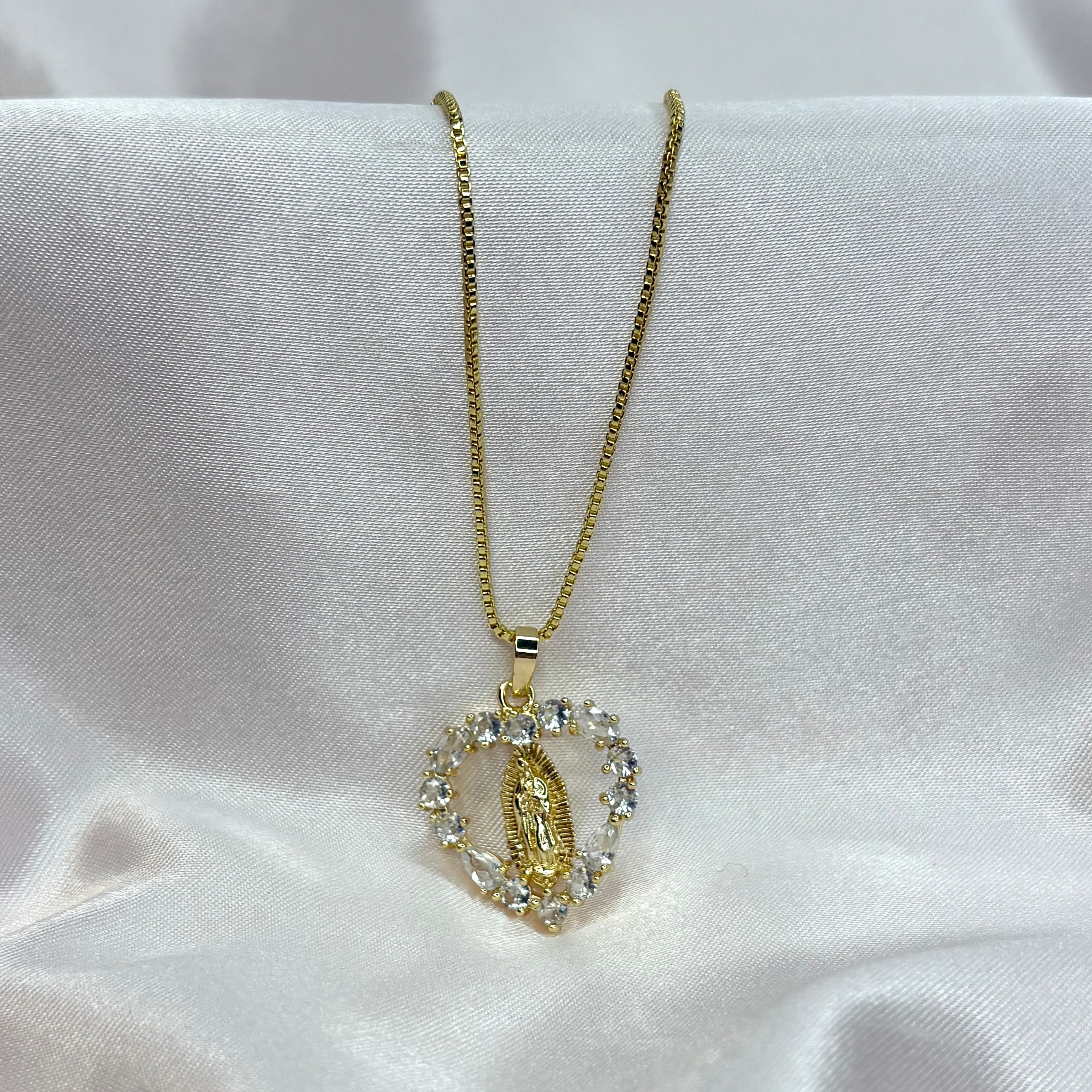 Virgencita Heart Of Diamonds Necklace