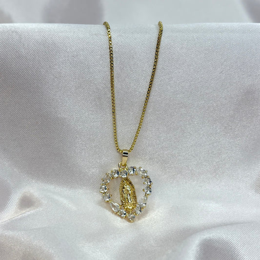 Virgencita Heart Of Diamonds Necklace