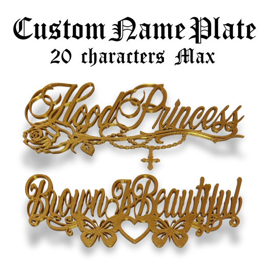 Custom Name Plate/Rose OR Butterflies (20 letter max)